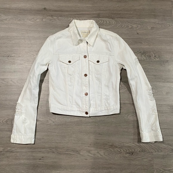 Denim & Supply Ralph Lauren Jackets & Blazers - Women’s Denim‎ & Supply Ralph Lauren White Denim Jean Jacket Ripped Distressed